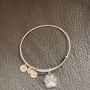 Alex and ani animal paw print washed silver bracelet
